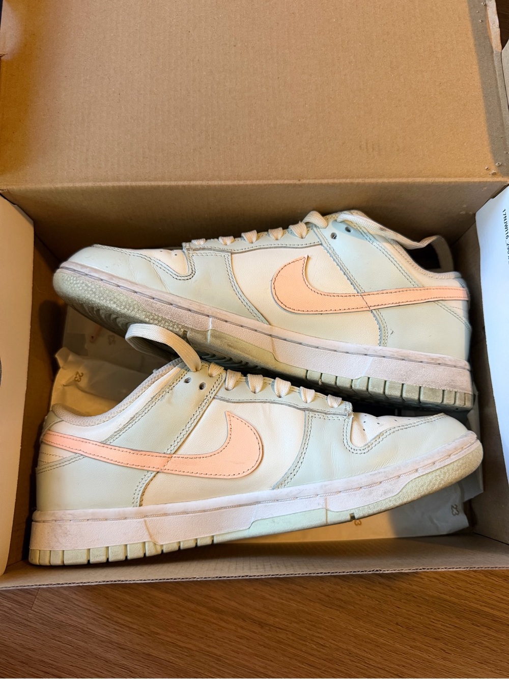 Nike Dunk Low Barely Green Light Soft Pink Women’s Sneakers